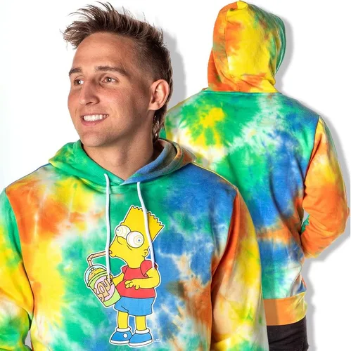 Miniatura 7 de Mad Engine The Simpsons Bart Squishee Brain Freeze Tie Dye - Sudadera con capucha para hombre, Multi colorido