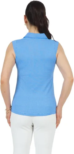 Miniatura 8 de IBKUL Athleisure Wear - Polo sin mangas con protección solar UPF50+ Icefil Cooling Tech Mini Check - 14754