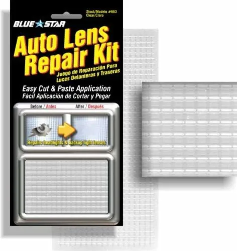 Miniatura 8 de Kit de reparación de lentes de auto con patrón de cuadrícula Blue Star (ámbar)