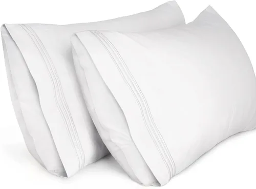 Miniatura 8 de Lirex Fundas de almohada (paquete de 2), fundas de almohada de microfibra cepillada suave de 1800 hilos, lavables a máquina, sin arrugas, Gris