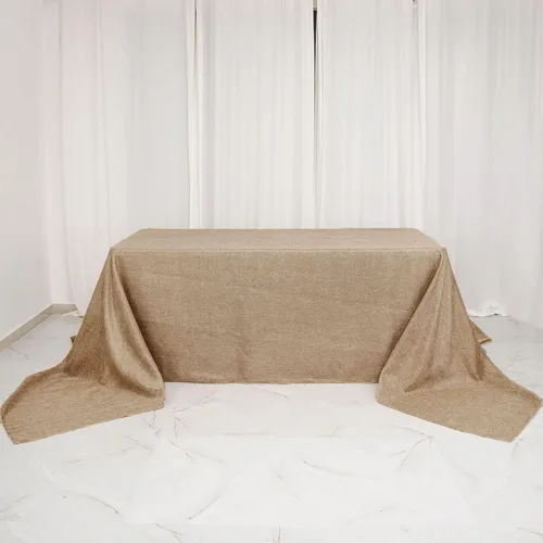 Miniatura 10 de Tableclothsfactory Mantel rectangular de yute natural de 54 x 96 pulgadas Mantel de mesa bohemio chic