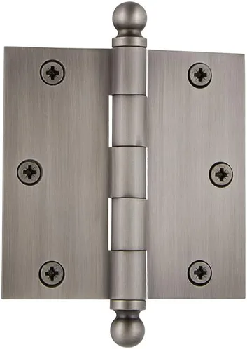 Miniatura 35 de Grandeur Hardware 824304 Bisagra residencial con punta de bellota de 3.5 pulgadas con esquinas de radio de 5/8 pulgadas en peltre antiguo