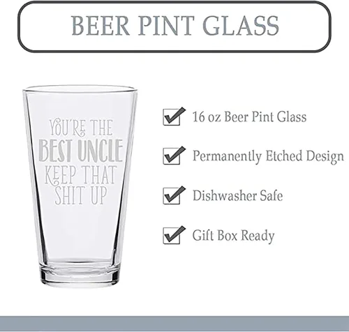 Miniatura 4 de Veracco You Are The Best Uncle And Aunt Keep That S Up - Regalos divertidos de copa de cerveza y vino sin tallo (vidrio, transparente)