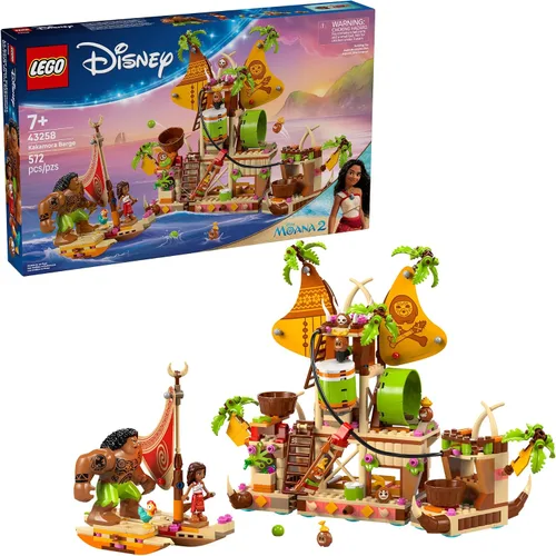LEGO Disney Moana 2 Barca de Kakamora para niños - Set de construcción para juego de rol para niños y niñas, de 7 años en adelante - 9 personajes,