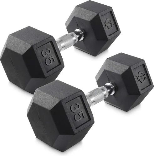 Miniatura 12 de Philosophy Gym Mancuernas hexagonales con revestimiento de goma, pares