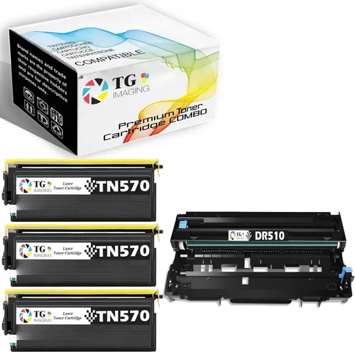 Repuesto para cartucho de tóner TN570 y unidad de tambor DR510 (TN-570x3+DR510x1) para uso en impresora láser HL-5100 HL-5130 HL-5140 HL-5150D