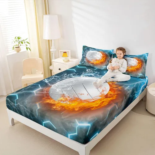 Miniatura 18 de Sábana bajera de galaxia tamaño individual, juego de ropa de cama con purpurina degradado para niños, niñas, niños y mujeres, decoración