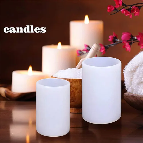 Miniatura 5 de Katutude Moldes de vela cilíndrica, molde de vela de silicona de pilar 3D, moldes de resina epoxi para velas perfumadas de bricolaje, jabón hecho a