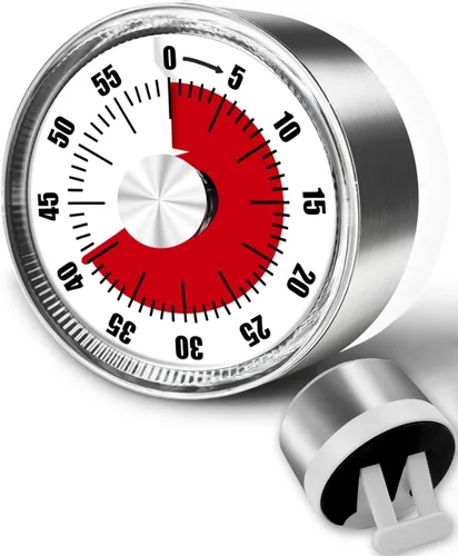 Miniatura 8 de Temporizadores de cocina para cocinar, temporizador visual de 0 a 60 minutos para niños, temporizador magnético de cocción manual con alarma fuerte