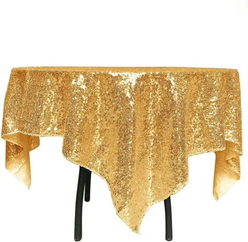 Miniatura 27 de ShinyBeauty Mantel Cuadrado Pequeño de 36 x 36 Pulgadas Mantel de Lentejuelas Azul Bebé Cubierta de Mesa con Purpurina Superposición Cuadrada