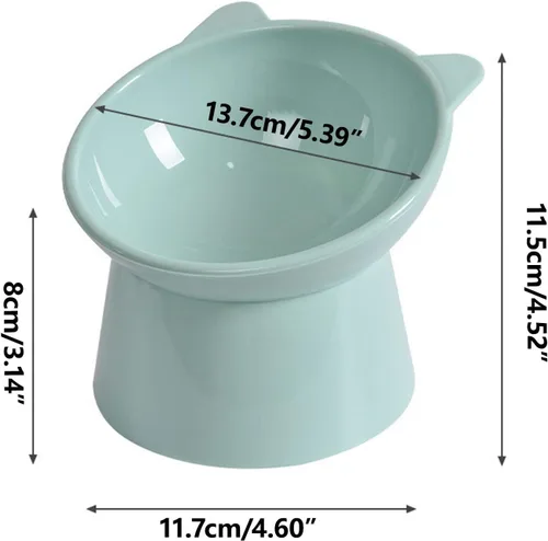 Miniatura 8 de Cuenco Elevado Inclinado para Comida de Gatos - Cuencos para Gatos Amigables con los Bigotes Anti Vómito Cuencos de Alimentación Inclinados Lindos