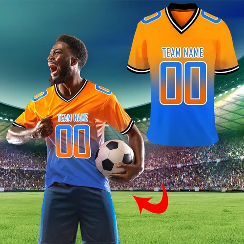Miniatura 7 de Camiseta de fútbol personalizada, número de nombre del equipo impreso para jóvenes, mujeres, hombres, camiseta de fútbol personalizada