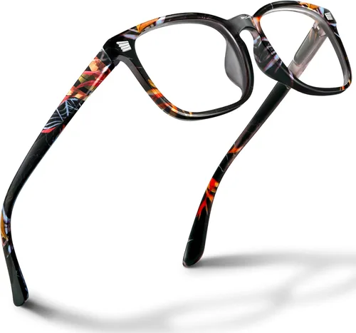 Miniatura 7 de CCVOO Lentes de lectura con estampado elegante, filtro de luz azul y protección UV, marcos cuadrados, lectores para mujer Leopardo