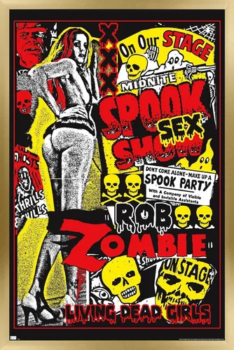 Miniatura 12 de Rob Zombie - Póster de pared de niñas muertas vivientes, 22.4 pulgadas de largo x 14.7 pulgadas de ancho, versión enmarcada de madera de granero