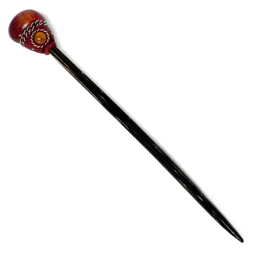 Miniatura 9 de Mia Jewel Shop - Palillos de madera de Chonta con piedras preciosas curativas naturales – Palillos para el cabello hechos a mano para mujeres