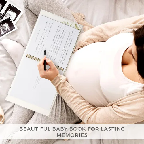 Miniatura 9 de Libro de recuerdos para bebés para niños y niñas – Álbum de fotos atemporal para bebés de los primeros 5 años – Diario álbum de recortes de género