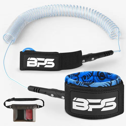 Miniatura 9 de BPS 'Storm' Premium 0.283 in Bobina SUP Correa de Paddleboard Correa de tobillo de liberación rápida, con bolsa de cintura impermeable Longboard