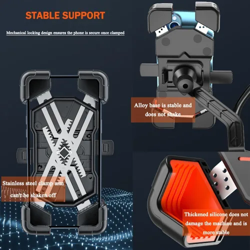 Miniatura 3 de Soporte de teléfono de motocicleta para Harley Davidson Softail Fat Boy 1990-2024, abrazadera de teléfono celular para manillar de motocicleta