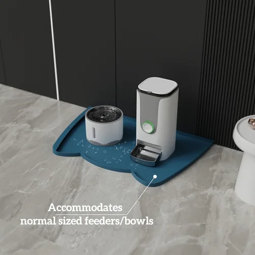 Miniatura 29 de OHMO - Tapete de silicona para alimentos para gatos, tapete de alimentación de mascotas para el piso, antideslizante e impermeable, bandeja de agua