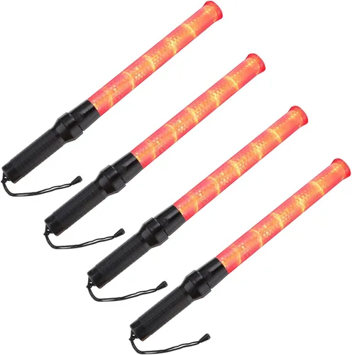 Miniatura 8 de PATIKIL Varitas de tráfico de 21 pulgadas, 4 unidades de 2 modos intermitentes LED, luz de advertencia LED, controlador de señal policial, lámpara