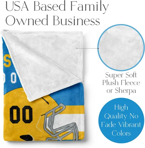 Miniatura 184 de Manta personalizada para fanáticos del fútbol americano – Se envía al día siguiente – Hecha en Estados Unidos – Manta de vellón personalizada
