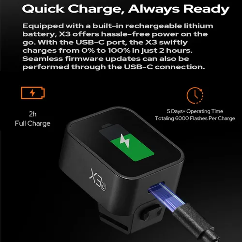 Miniatura 7 de Godox X3N TTL Disparador de flash inalámbrico, transmisor de flash de pantalla táctil para cámaras Nikon, batería incorporada