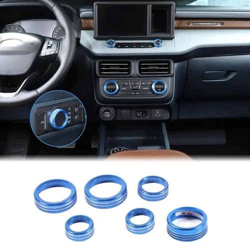 Miniatura 15 de Aunginsy Cubierta circular de botón de volumen para consola central de aire acondicionado compatible con Ford Maverick 2022-2024, botón de Azul
