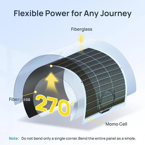 Miniatura 6 de ECO-WORTHY 2 paneles solares flexibles de 130 vatios (260 W) 12BB, 23.5% de alta eficiencia, impermeable, monocristalino, ligero, panel solar
