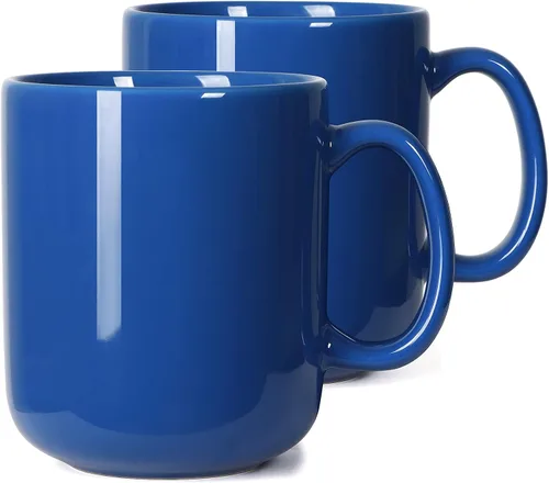 Miniatura 9 de M016 - Taza de café grande de 20 onzas, taza de té grande de cerámica con asa para papá y hombre, juego de 2, color negro