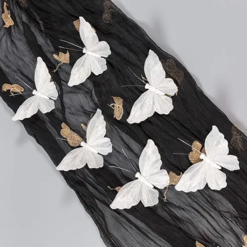 Miniatura 9 de Berfutall - Juego de 12 mariposas de plumas para decoración de mariposas, blancas en alambre. Decoración del hogar de primavera para fiestas, fotos