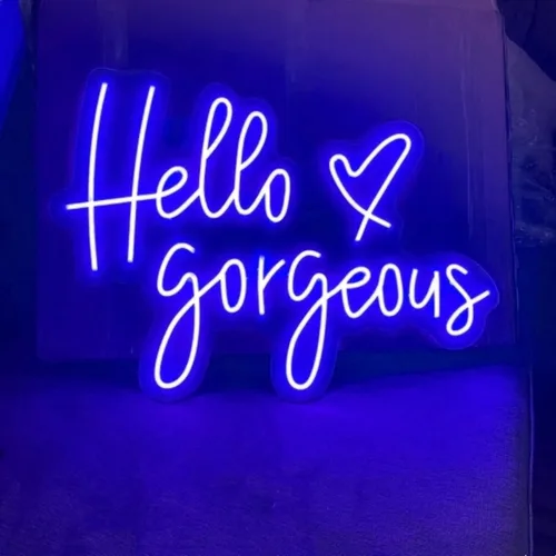 Miniatura 18 de Letrero de neón LED con texto en inglés «Hello Gorgeous LED», luz nocturna de neón para pared, fiesta de cumpleaños, boda, bar, club, decoración