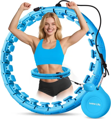 Miniatura 16 de Leann L!fe U1-30 Knots Waist 61”, Magnetic Lock Smart Weighted Hula Hoop for Adults Weight Loss, Infinity Hoop Plus Size, Children Adult Home