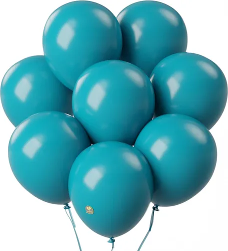 Miniatura 17 de AFTERLOON® - Globos de látex de goma natural de alta calidad, 50 unidades, color azul claro de 10 pulgadas, color mate, duradero, grueso, extra