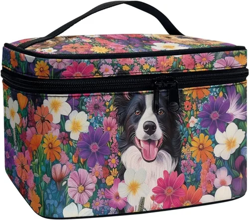 Miniatura 14 de JoyLamoria Bolsa de Maquillaje Portátil Bolsa de Cosméticos de Viaje Bolsa de Maquillaje con Gran Capacidad Bolsa con Cremallera, Aztec Southwestern