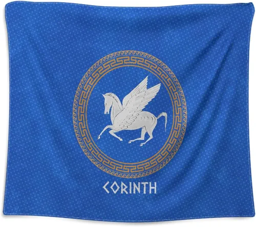 Miniatura 9 de Tapiz con emblema de la ciudad griega antigua, bandera de Polis griega, póster para colgar en la pared, 39.4 x 49.2 in, decoración de pared