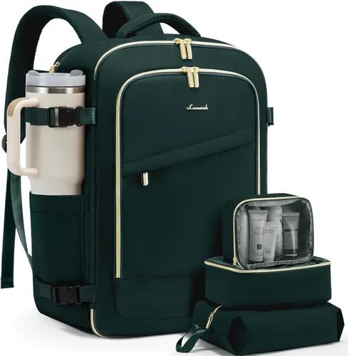 Miniatura 16 de Mochila de viaje LOVEVOOK para mujeres, mochila de 40L para llevar en el avión, Púrpura, negro