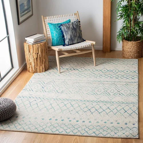 Miniatura 23 de SAFAVIEH Madison Collection - Alfombra decorativa de 2 x 3 pies, color marfil y carbón, diseño marroquí bohemio envejecido, no desprende pelusa