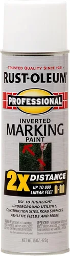 Miniatura 21 de Rust-Oleum 266579 Pintura en aerosol profesional de distancia 2X para marcado invertido, 15 onzas, naranja fluorescente