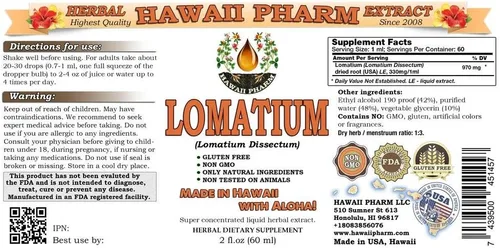 Miniatura 2 de HawaiiPharm Lomatium - Extracto líquido de lomatium (Lomatium Dissectum) Suplemento de tintura de polvo de raíz seca, 2 x 2 onzas