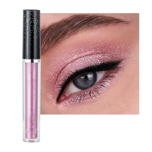Miniatura 10 de Sombra de ojos líquida con efecto brillante de larga duración, sombra de ojos con pigmento brillante, maquillaje con brillo y purpurina