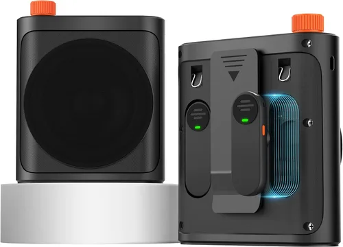 Daakro Amplificador de voz inalámbrico con micrófono de solapa magnético, amplificador de potencia Bluetooth de 2000 mAh con 2 micrófonos,