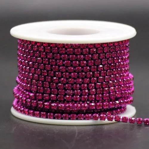 Miniatura 11 de Jerler Cadena de cierre SS6.5/0.079 in con diamantes de imitación de cristal de 10 yardas para manualidades de costura, ideal para bodas, fiestas