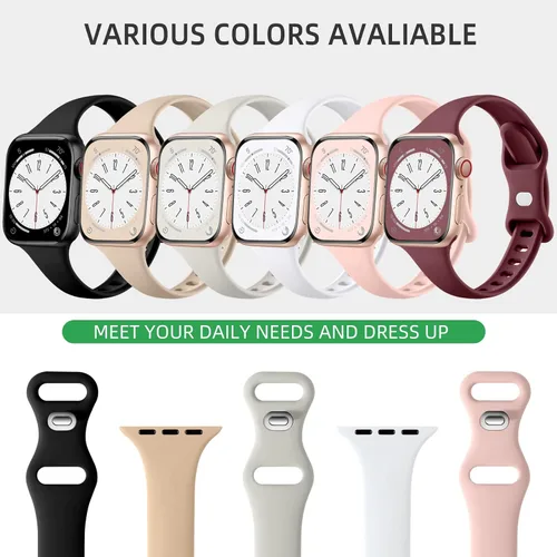 Miniatura 3 de Lerobo - Correas deportivas/delgadas y suaves de silicona compatibles con iWatch Series 10/9/8/7/6/5/4/3/2/1/SE/Ultra con correas de 38, 40, 41, 42