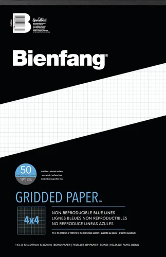 Miniatura 3 de Bienfang Bloc de papel de diseño cuadriculado, sección transversal de 8 x 8, 8.5 x 11 pulgadas, 50 hojas Sección transversal 8x8