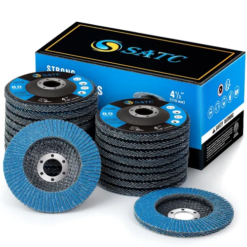 Miniatura 10 de S SATC Discos de aleta de 4-1/2 pulgadas de grano 40 de circonio tipo 29 discos abrasivos para amoladora angular, paquete de 20