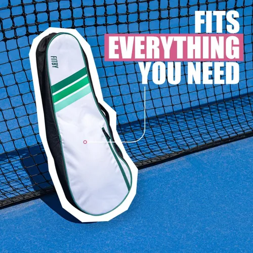 Miniatura 5 de Bolsa de tenis para hombres y mujeres, bolsa de raqueta ligera y duradera con correa ajustable para el hombro y bolsillos laterales, se adapta a