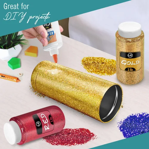 Miniatura 5 de Brillantina a granel, purpurina fina turquesa para manualidades, resina y álbumes de recortes, botellas agitadoras de 1 libra/16 onzas, ideales