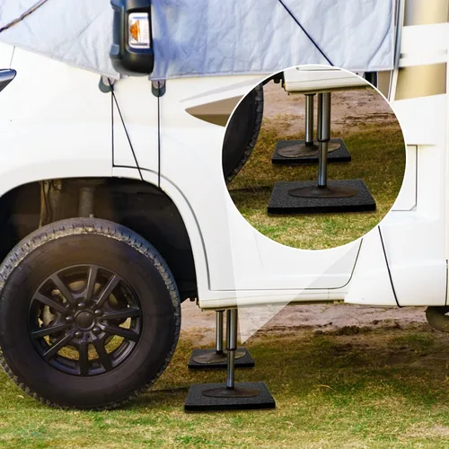 Miniatura 7 de 4 bloques de nivelación de caravana de 12 x 12 x 0.75 pulgadas de grosor, almohadillas estabilizadoras para viajes, campistas, remolques, evita