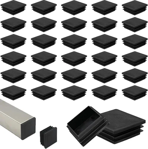 Miniatura 10 de Paquete de 8 tapones de tubo, inserto de plástico cuadrado de 2 pulgadas, tapas de extremo cuadradas para poste de tubo, patas de silla