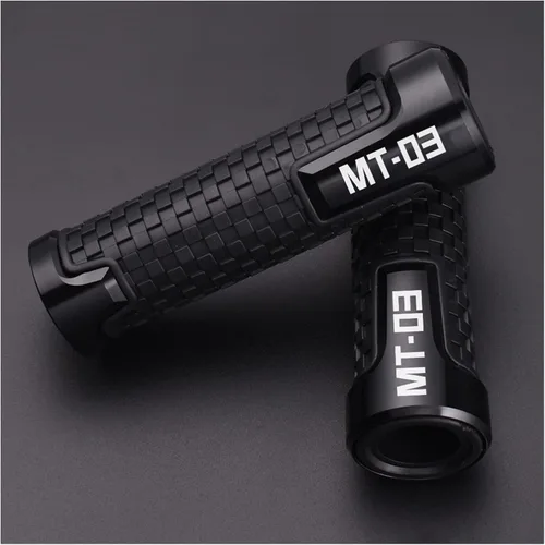Manillar de motocicleta de 22/0.945 in empuñaduras de manillar de motocicleta CNC de goma para Yamaha MT03 MT 03 MT-03 MT-03 Accesorios Mango de